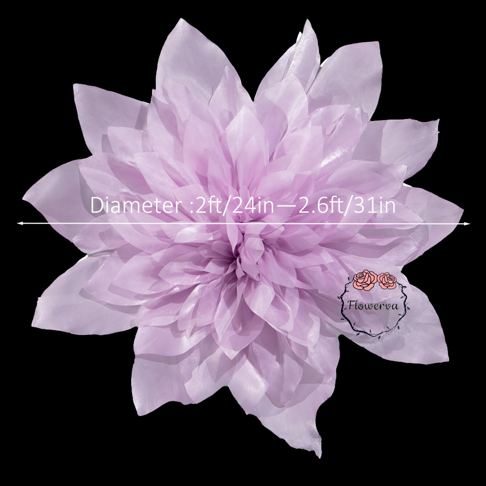 Flowerva Fluffy Layered Lilac Fabric Flower Decor