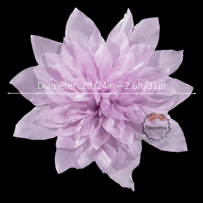 Flowerva Fluffy Layered Lilac Fabric Flower Decor
