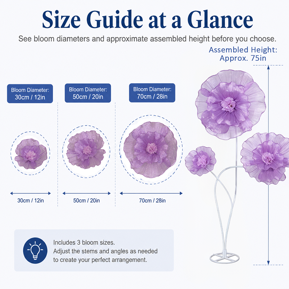Flowerva Fabric Giant Flower Centerpiece Luxury Wedding & Event Decor