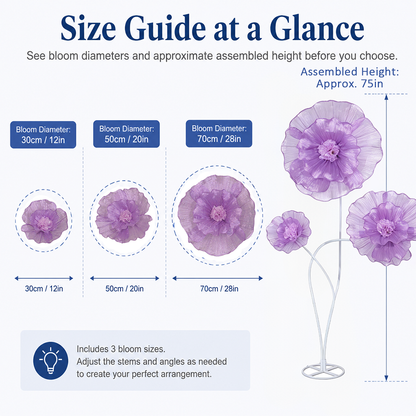 Flowerva Pearl Purple Giant Tulle Flower Centerpiece Wedding Decor