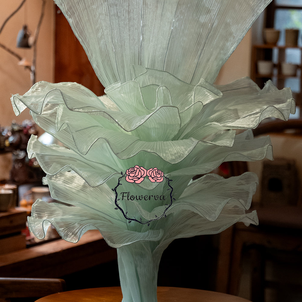 Flowerva Light Green Table Flower Wedding Decoration (With Base)