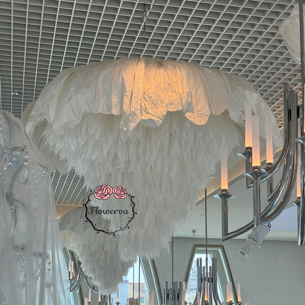 Flowerva Ethereal Feather Chandelier Wedding Decor
