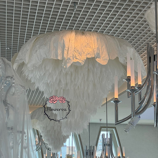 Flowerva Ethereal Feather Chandelier Wedding Decor