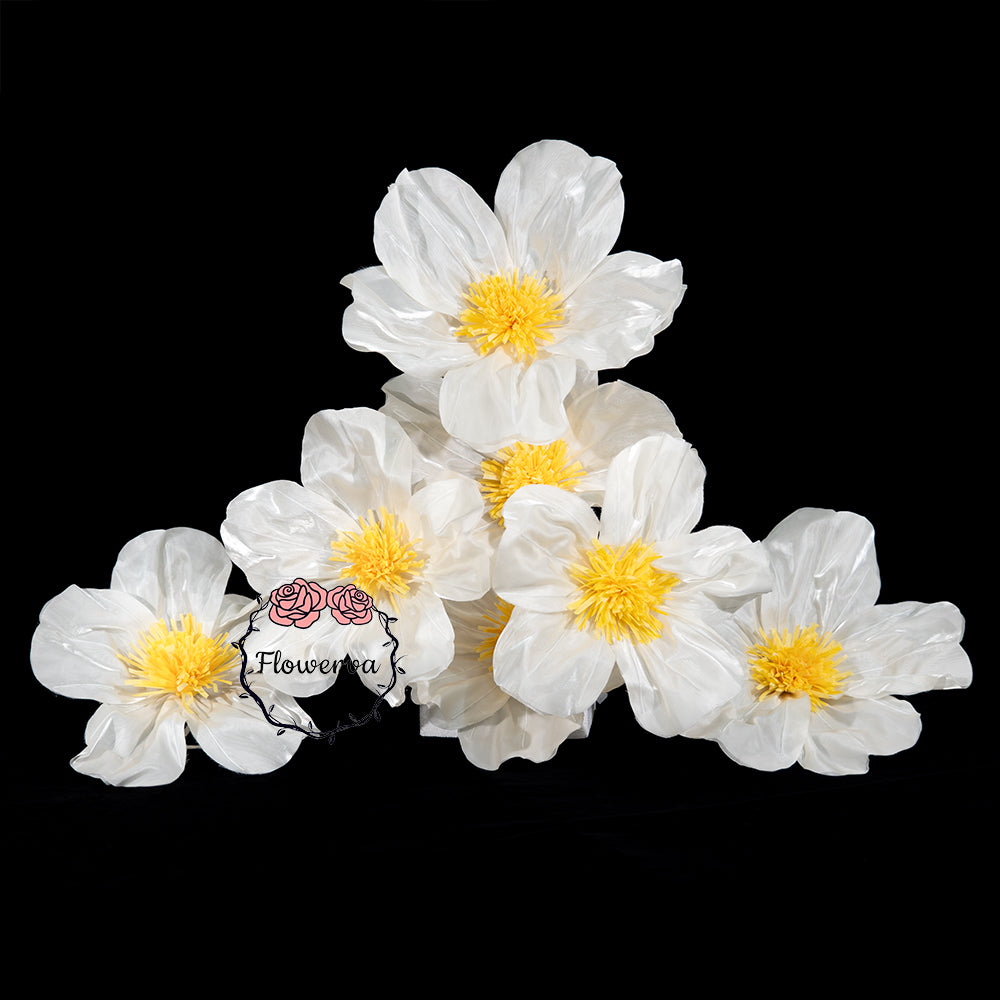 Flowerva Sheer Fabric White Daisy Decor