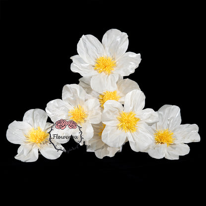 Flowerva Sheer Fabric White Daisy Decor