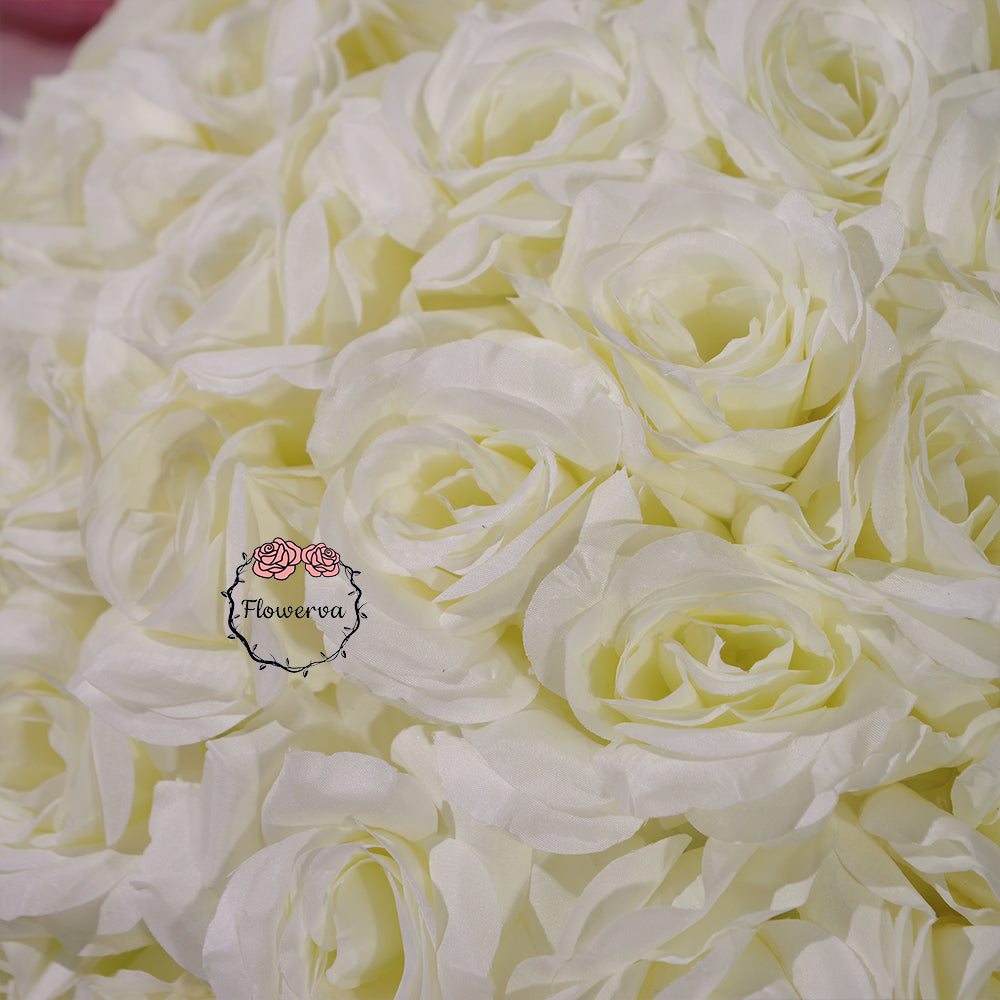 Flowerva 70/60/50/40/30cm White Rose Floral Ball Wedding Party Banquet Table Centerpieces