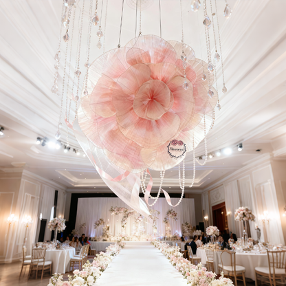 Flowerva Blush Giant Fabric Rose – 3D Wedding Event Floral Decor