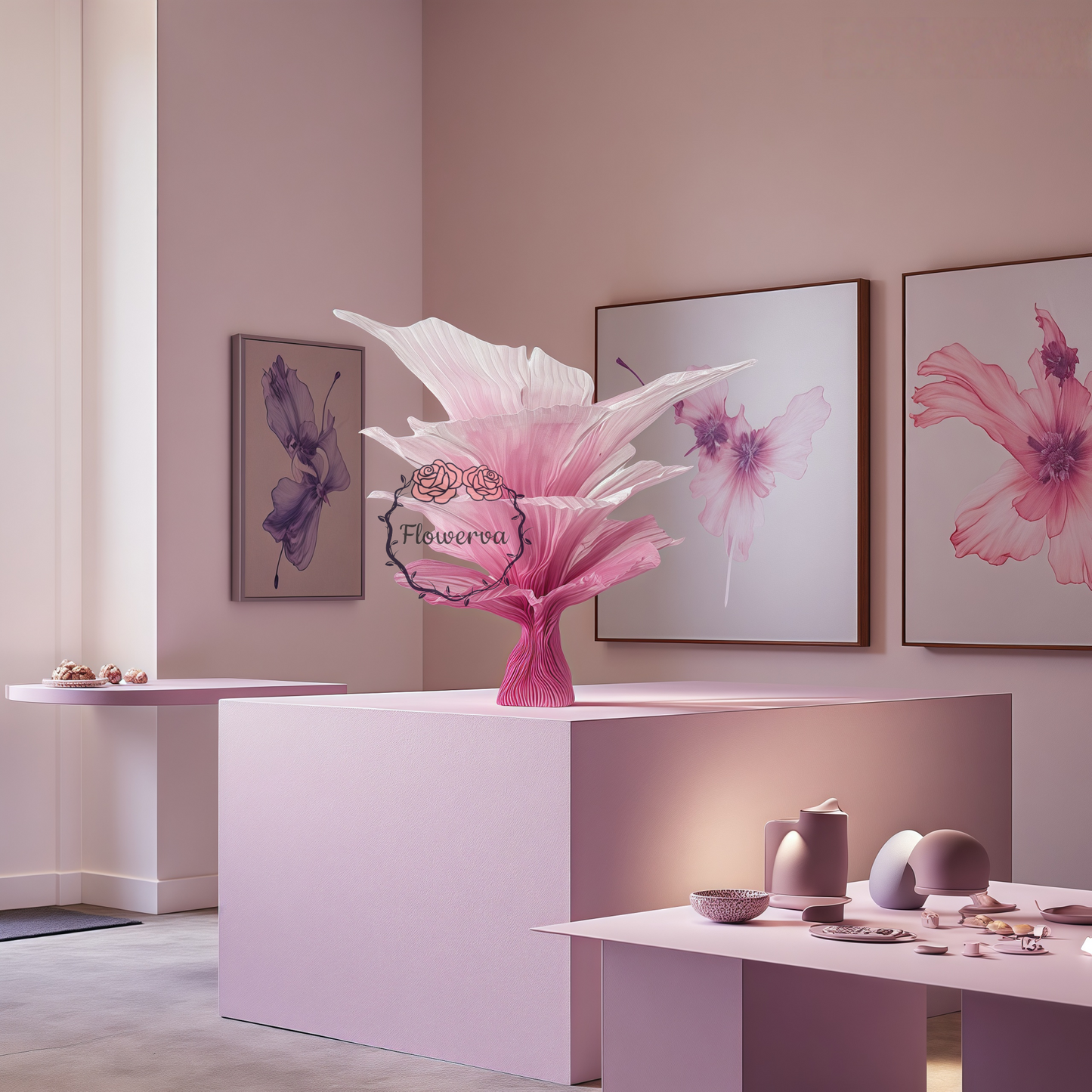 Flowerva "Romantic Light" Table Flower Wedding Decoration/Home Decor