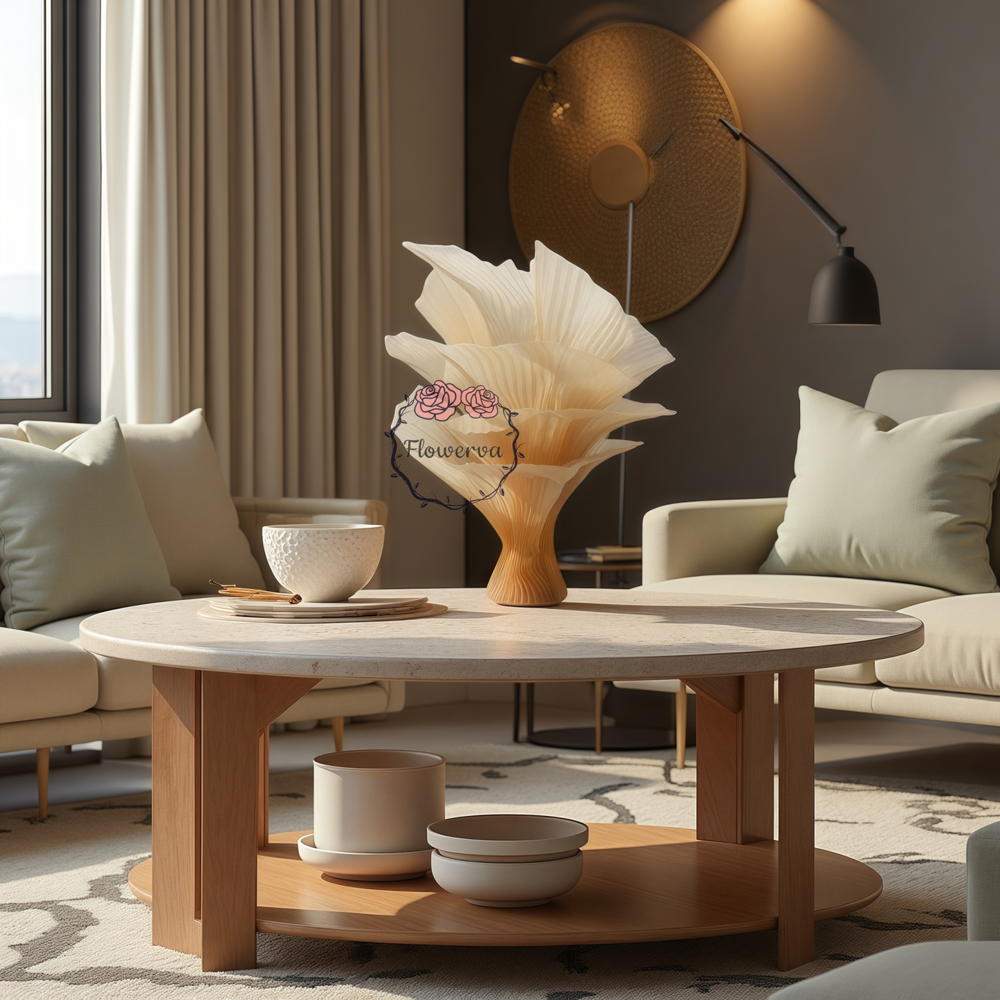 Flowerva Champagne Table Flower Wedding Table Centerpiece