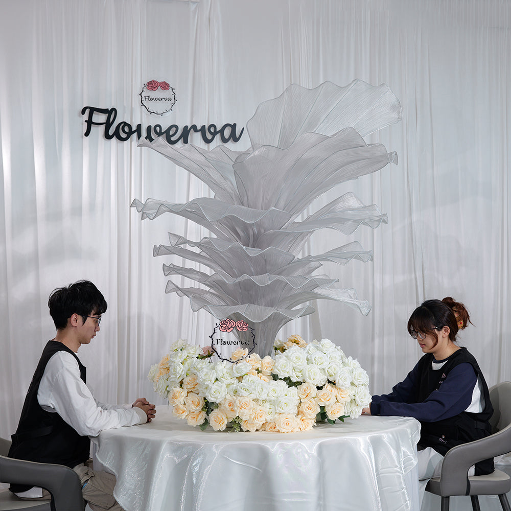 Flowerva''Morning Mist in the Mountains'' gray wedding table flower decoration