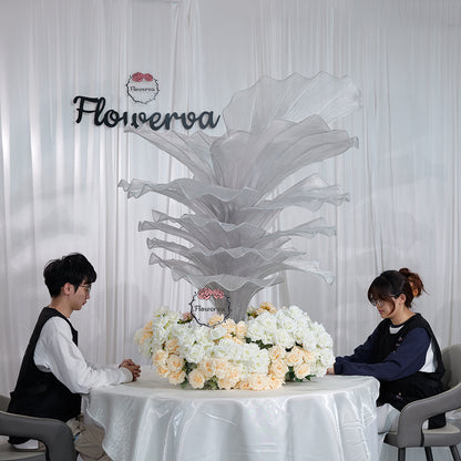 Flowerva''Morning Mist in the Mountains'' gray wedding table flower decoration