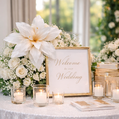 Flowerva Dew Sunrise Lily Fabric Flower Decor(Flower Only)