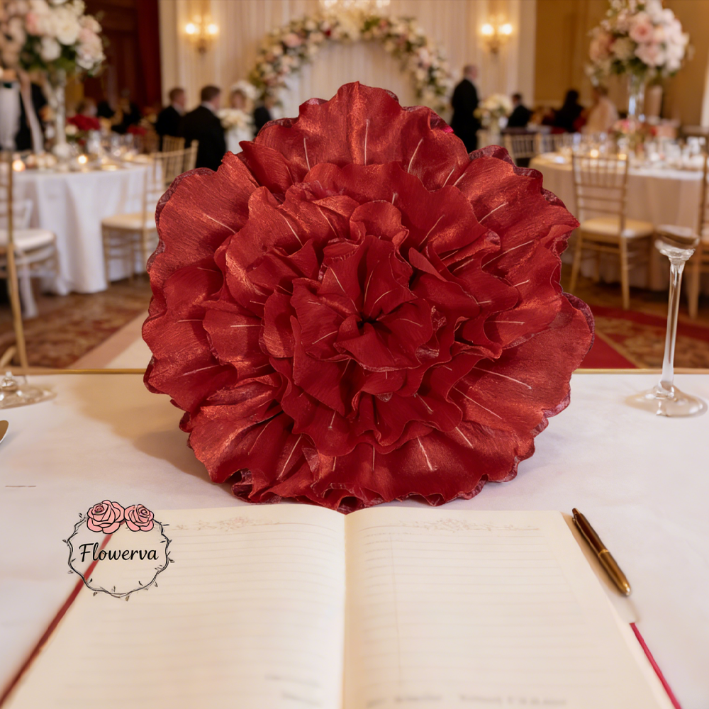 Flowerva Luminous Ruffle Core Fabric Flower