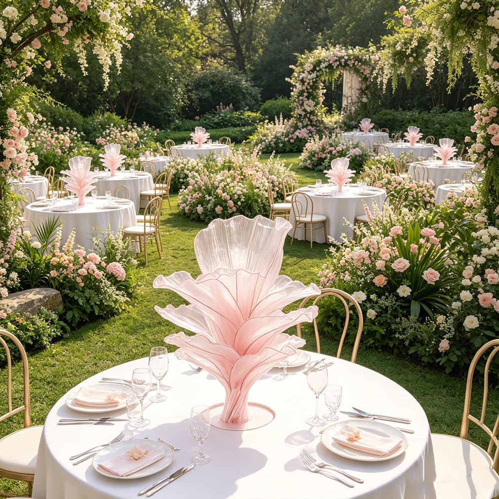 Flowerva Light Pink Table Flower Wedding Decoration (With Base)
