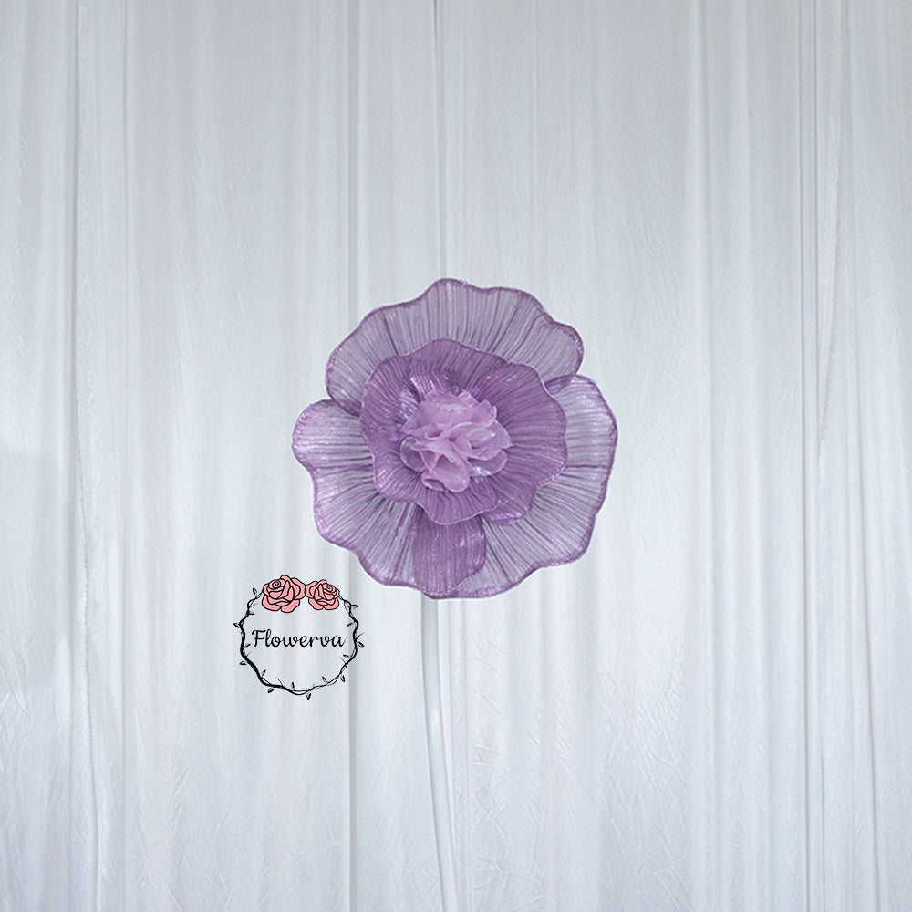 Flowerva Giant Tulle Flower Centerpiece Wedding Decor Pearl Purple