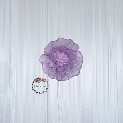 Flowerva Giant Tulle Flower Centerpiece Wedding Decor Pearl Purple