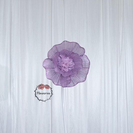 Flowerva Giant Tulle Flower Centerpiece Wedding Decor Pearl Purple