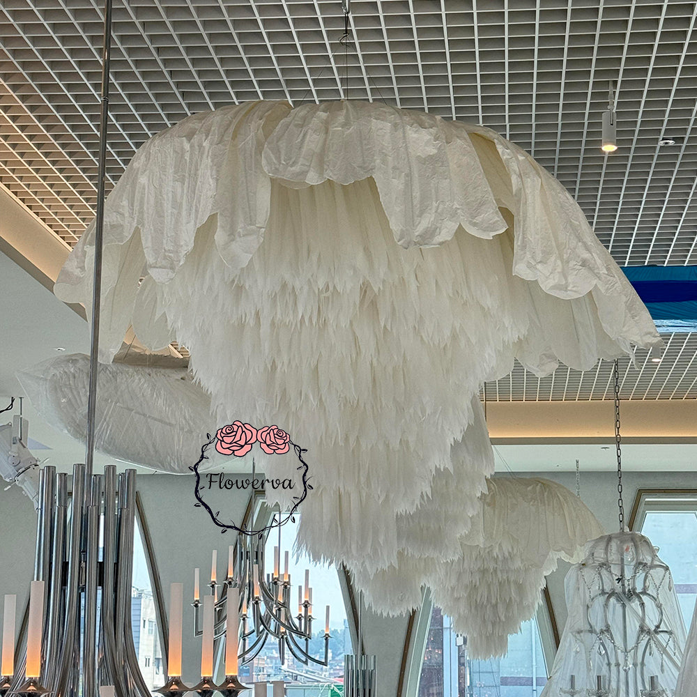 Flowerva Ethereal Feather Chandelier Wedding Decor