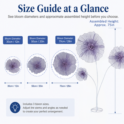 Flowerva Giant Tulle Flower Centerpiece Wedding & Event Decor