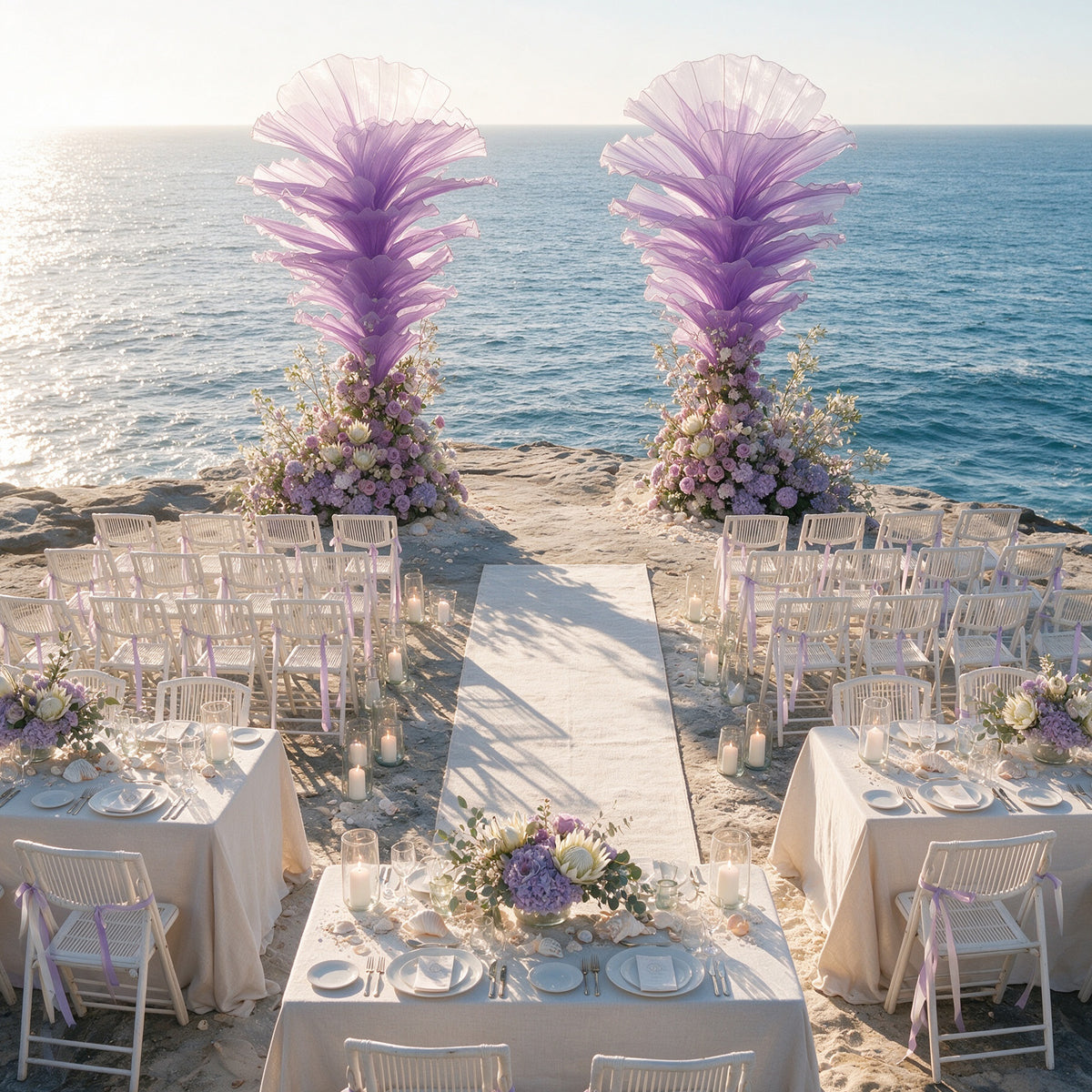 Flowerva Gradient Violet Wedding Table Flower Ready