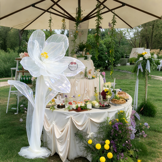 Flowerva Silk Bloom Standing White Luminous Floral Decor