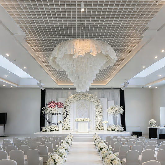 Flowerva Ethereal Feather Chandelier Wedding Decor