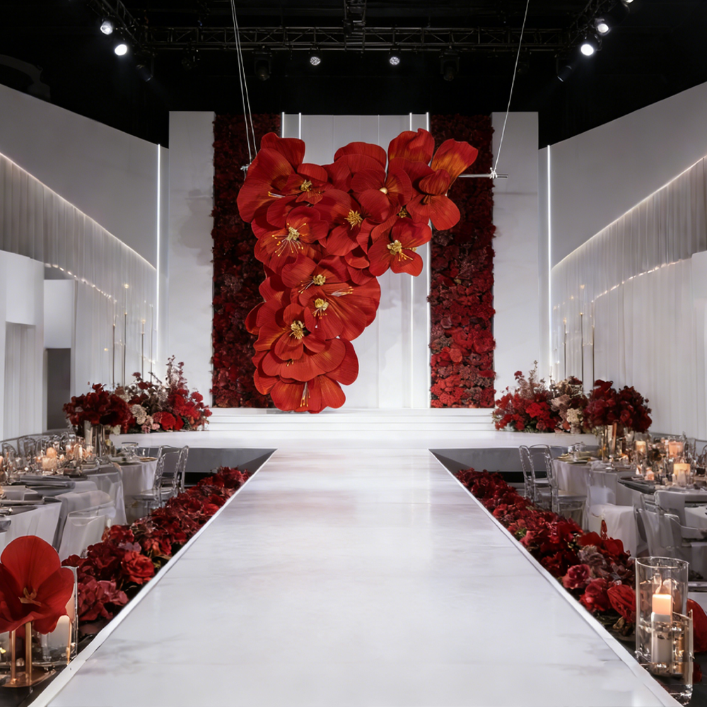 Flowerva Scarlet Cascade Orchid Wedding Decor