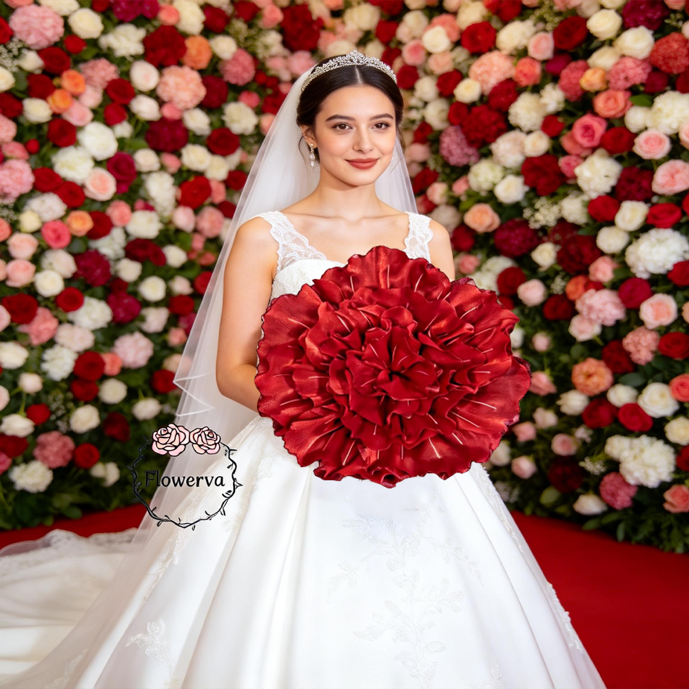 Flowerva Luminous Ruffle Core Fabric Flower