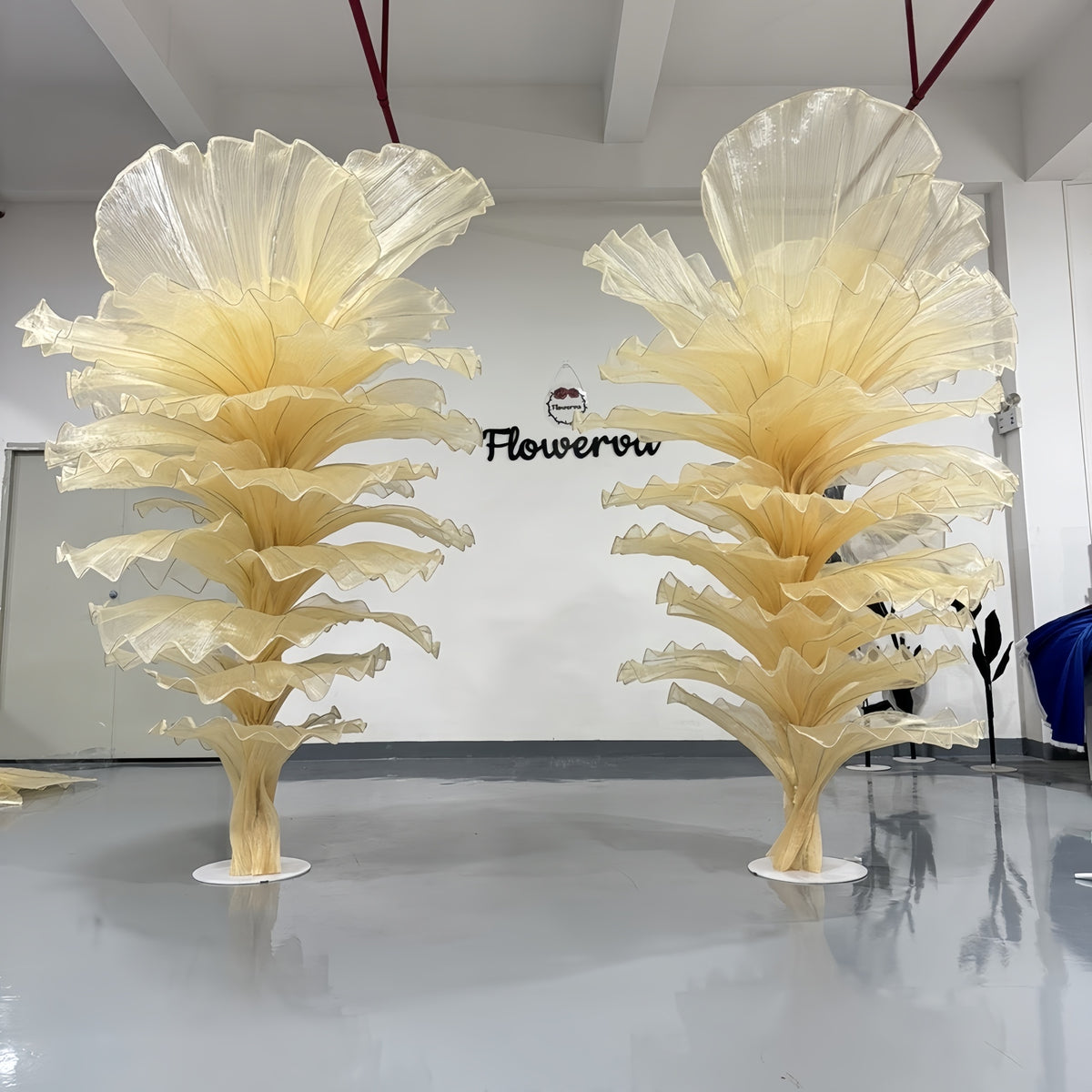 'Flowerva Crown of the Hall"Giant Light Luxury Blooming Floral Wedding Event Installation