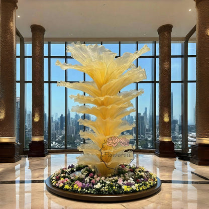 'Flowerva Crown of the Hall"Giant Light Luxury Blooming Floral Wedding Event Installation