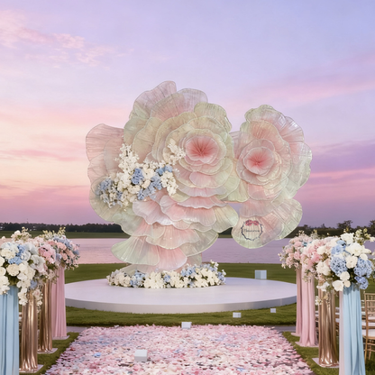 Flowerva Romantic Flower Art – Oversized 3D Petal Wedding Event Installation