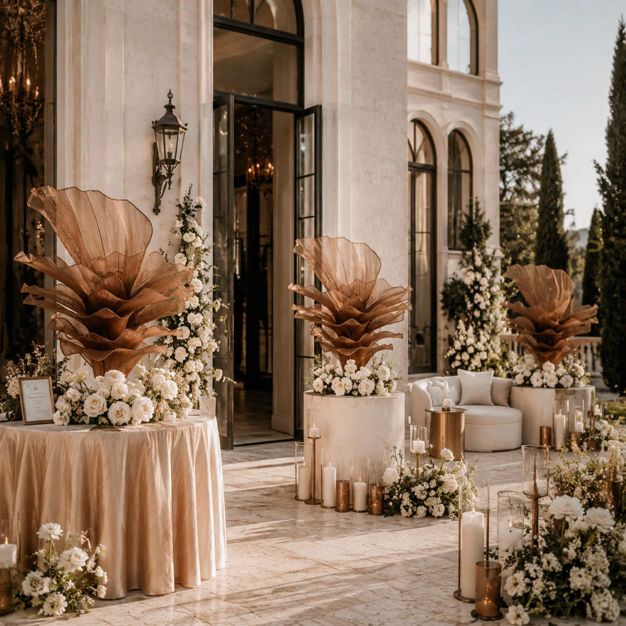 Flowerva Table Flower Wedding Ceremony Brown