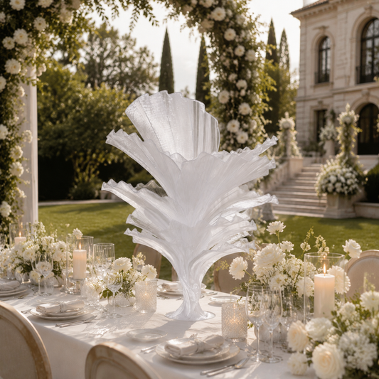 Elevated Flowerva Pure White Artistic Table Decor