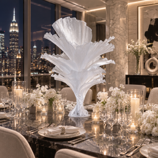 Elevated Flowerva Pure White Artistic Table Decor