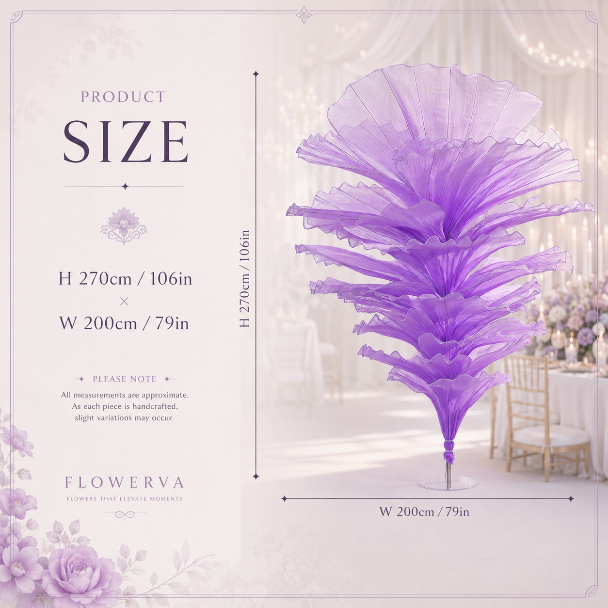 Flowerva Gradient Violet Wedding Table Flower Ready