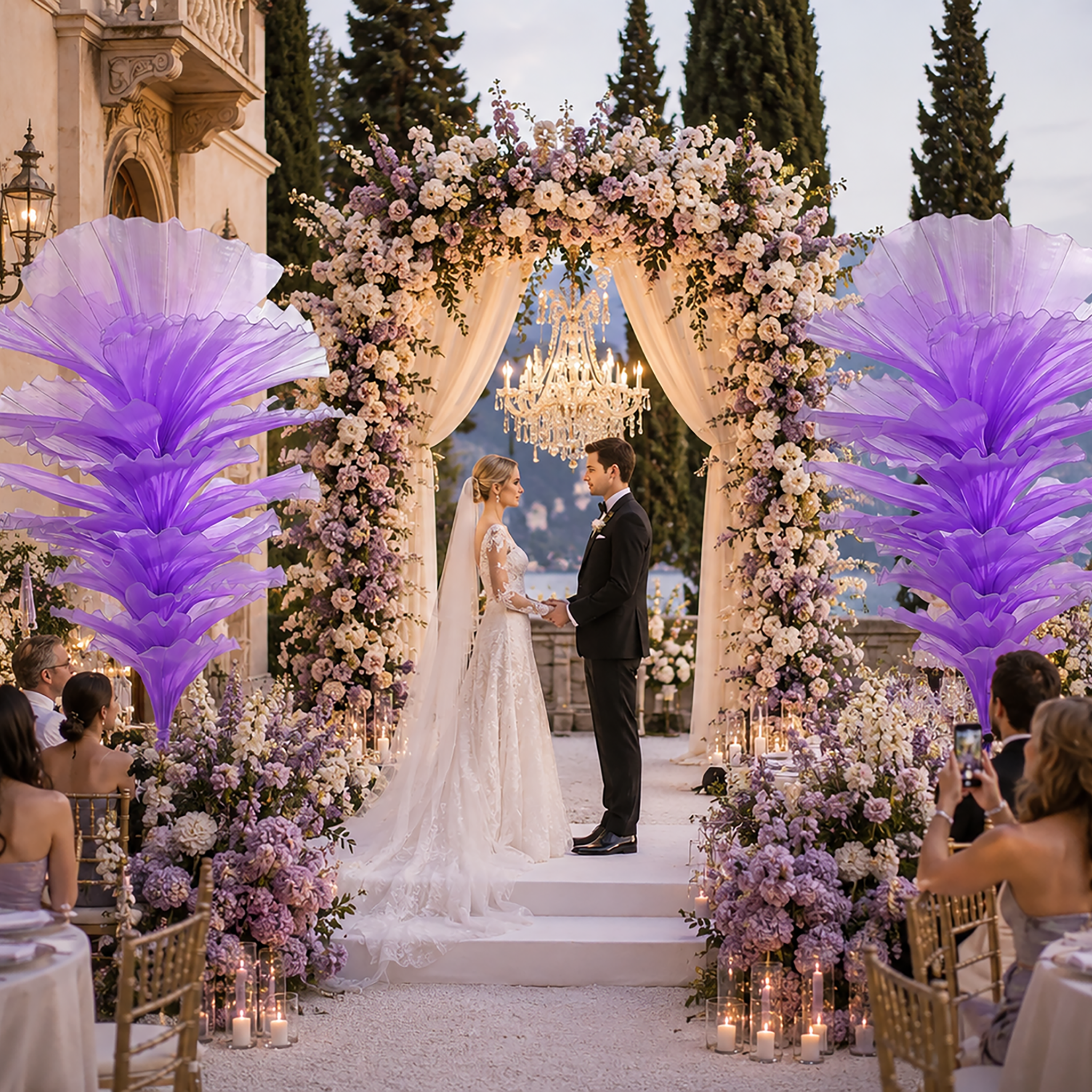 Flowerva Gradient Violet Wedding Table Flower Ready