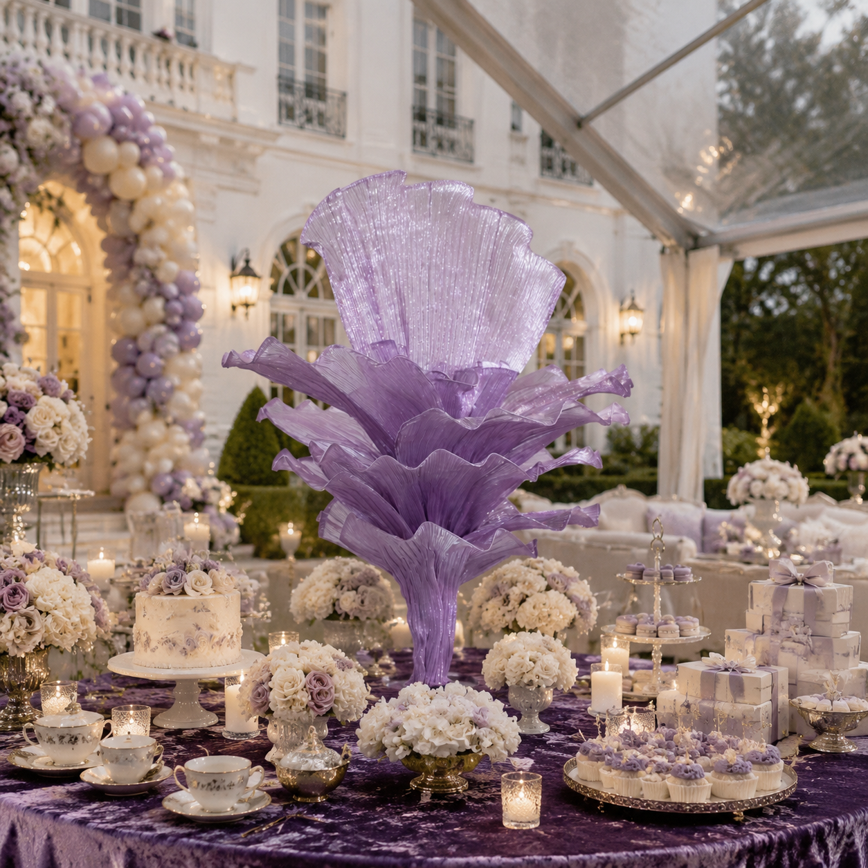 Flowerva Amethyst Wedding and Home Art Decoration