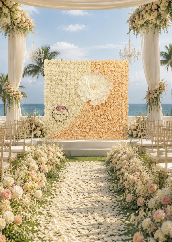 Toile de fond de mur de fleurs de scène