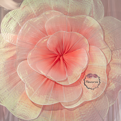 Flowerva Dreamy Blush Rose – Giant 3D Fabric Floral Decor
