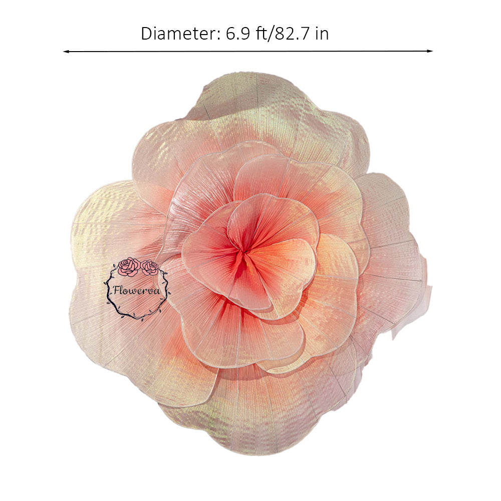 Flowerva Dreamy Blush Rose – Giant 3D Fabric Floral Decor
