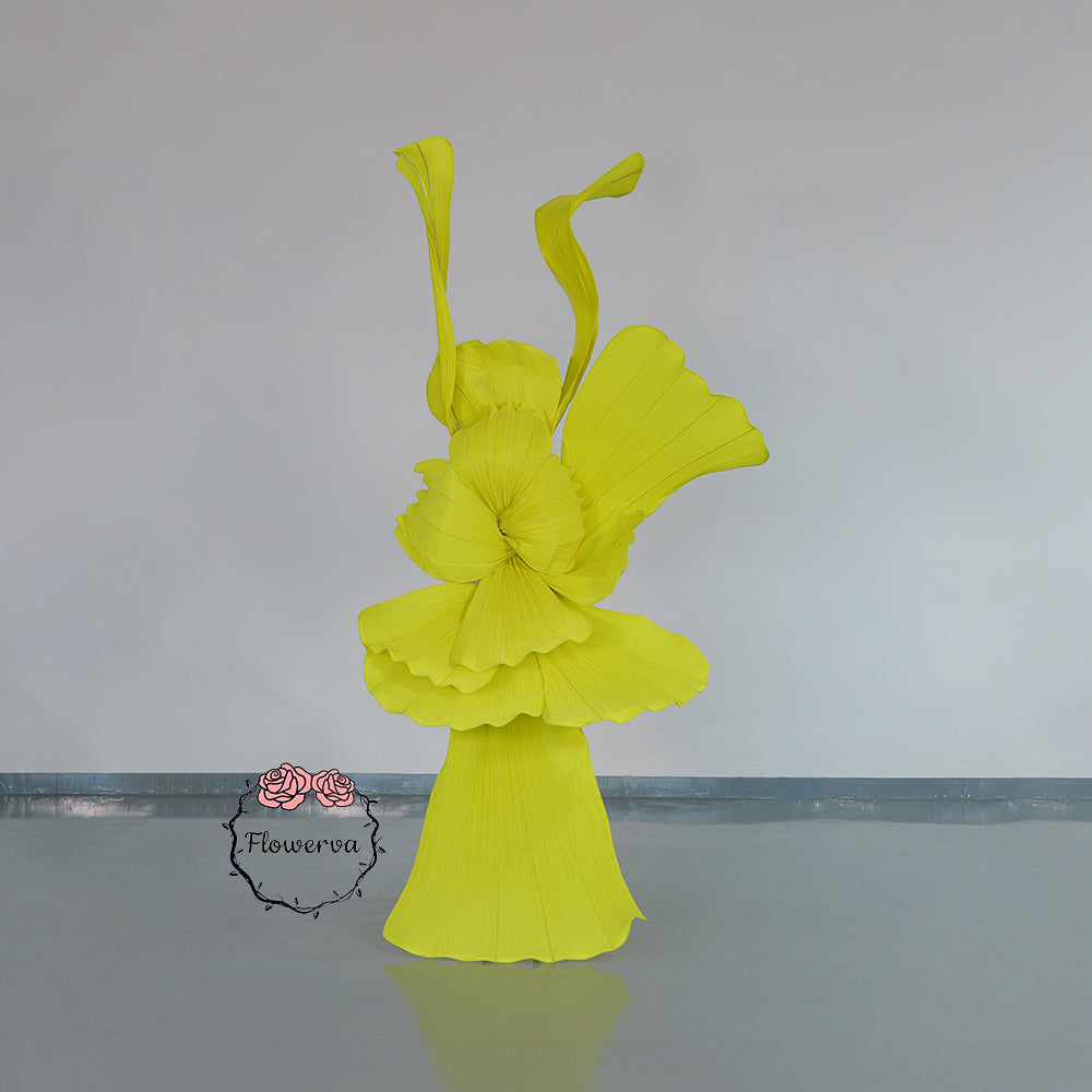 Flowerva Bright Yellow Curve Sculpture Wedding & Event Decor