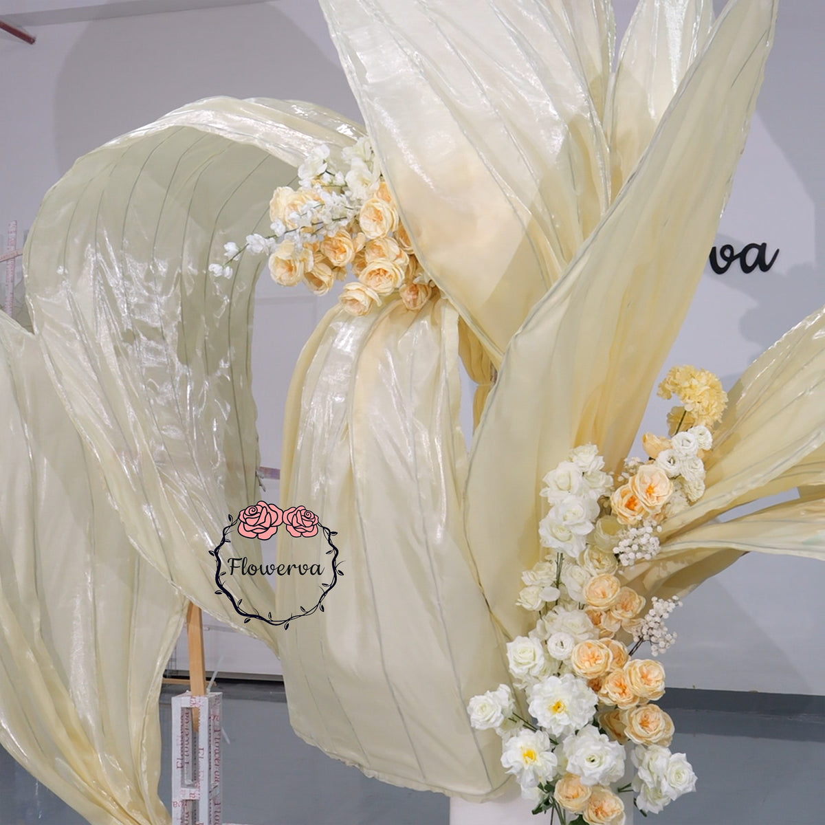 Flowerva Ethereal Bloom Draped Canopy Luxury Wedding & Event Decor (Without Artificial Flowers)