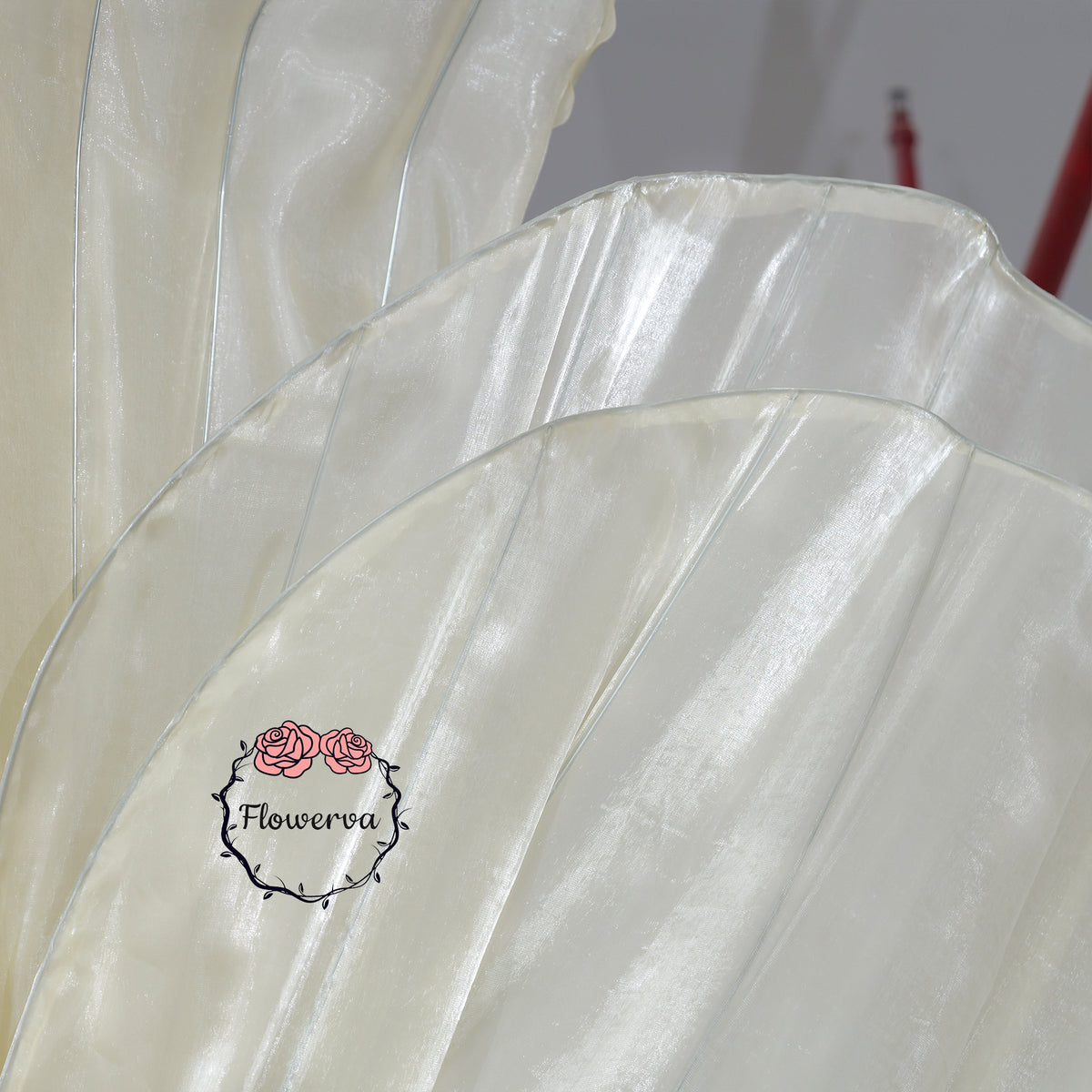 Flowerva Oversized Ivory Fabric Floral Installation for Weddings & Events (Without Artificial Flowers)