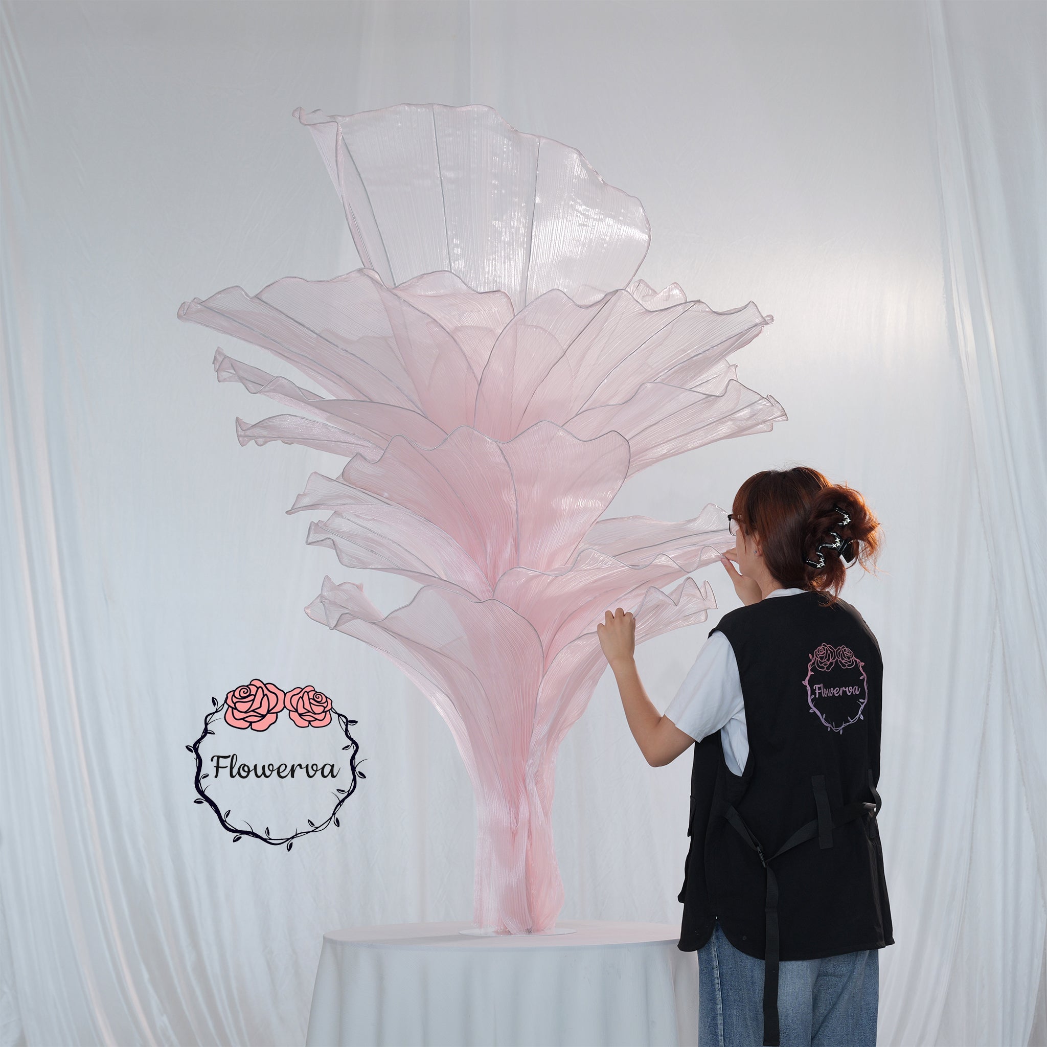 Flowerva Table Flower Wedding Decoration Light Pink(With Base)