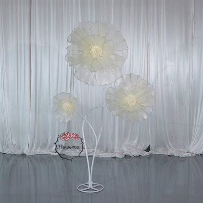 Flowerva Champagne Giant Tulle Flower Centerpiece Wedding Decor