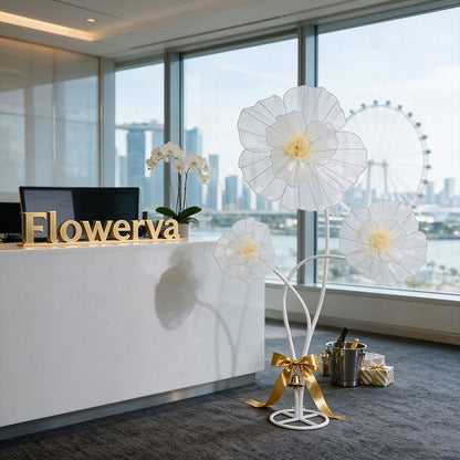 Flowerva Giant Tulle Flower Centerpiece Wedding & Event Decor