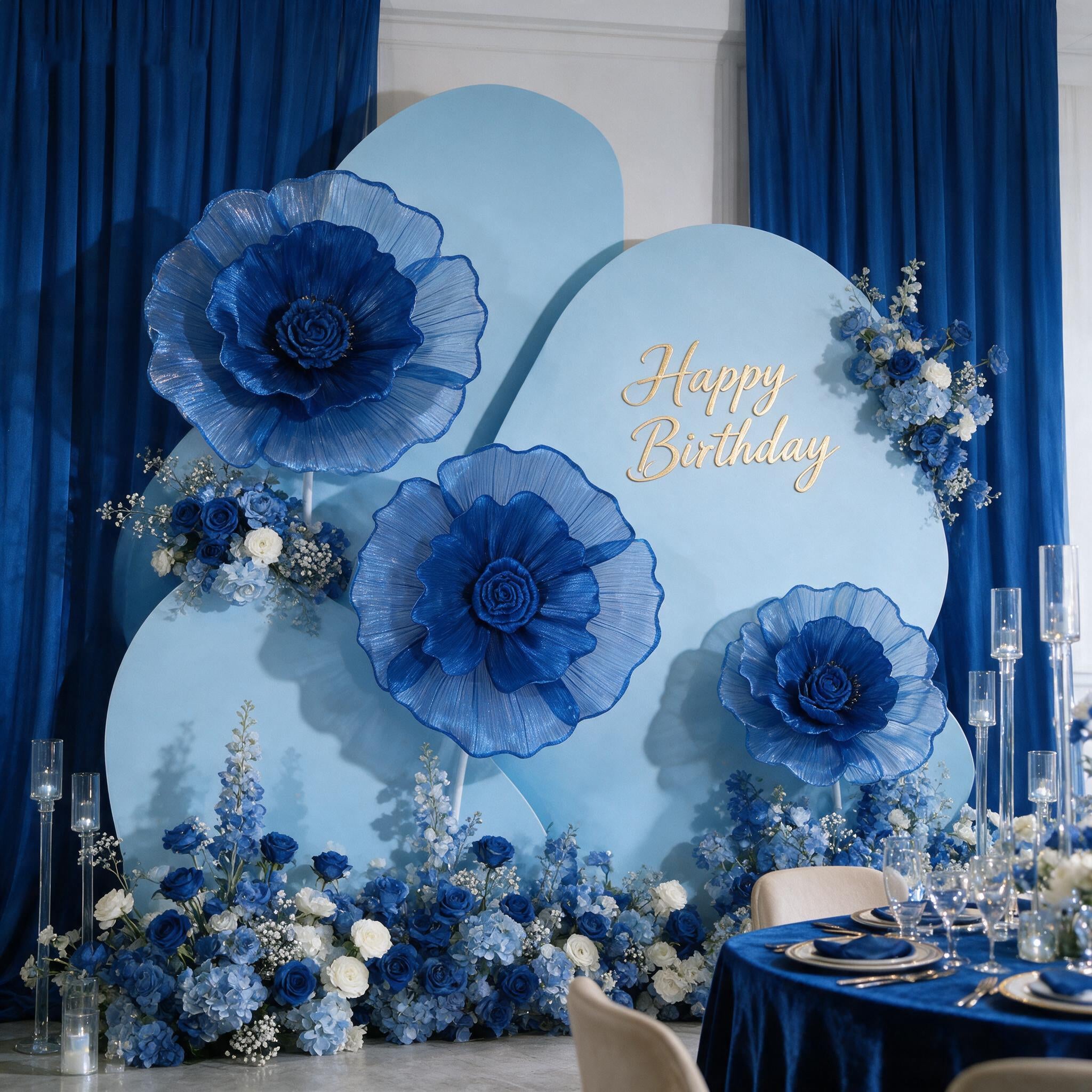 Flowerva Fabric Giant Flower Centerpiece Luxury Wedding & Event Decor