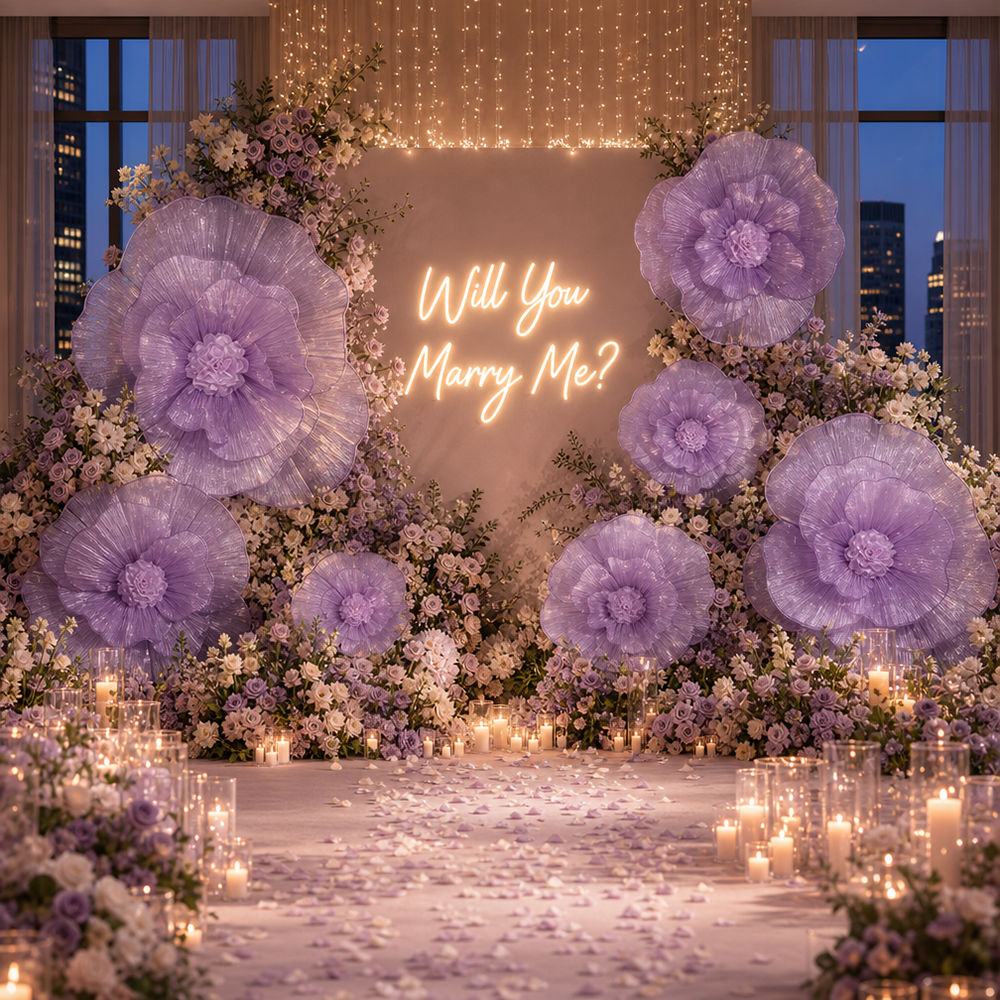 Flowerva Fabric Giant Flower Centerpiece Luxury Wedding & Event Decor