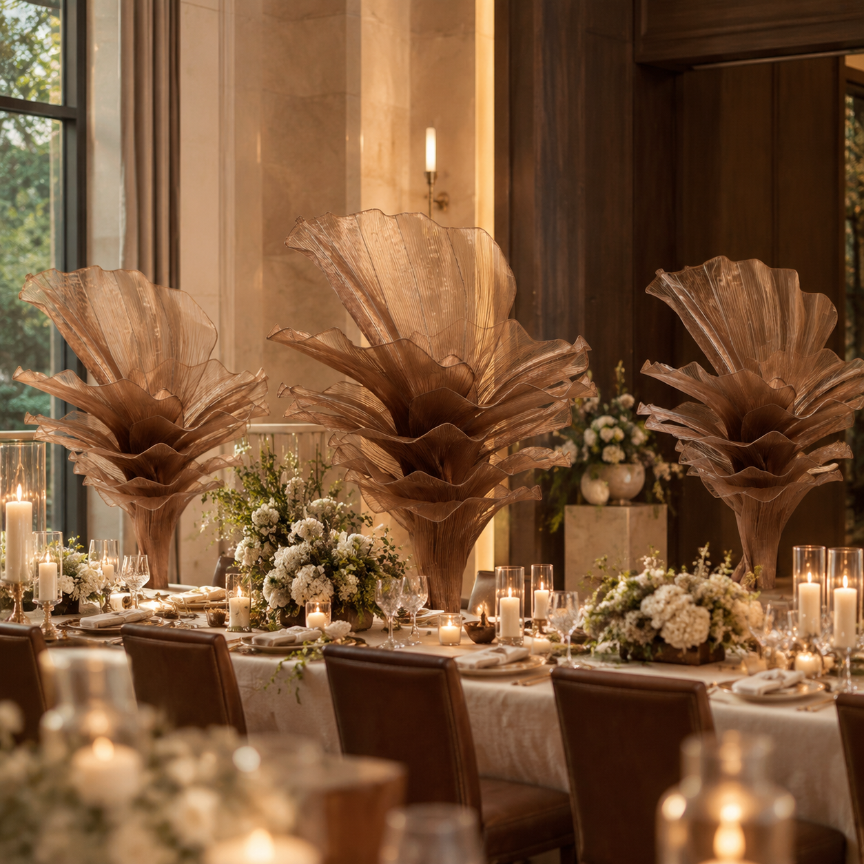 Flowerva Table Flower Wedding Ceremony Brown