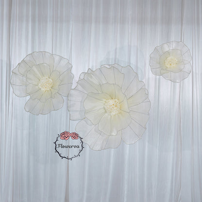 Flowerva Giant Tulle Flower Centerpiece Wedding & Event Decor